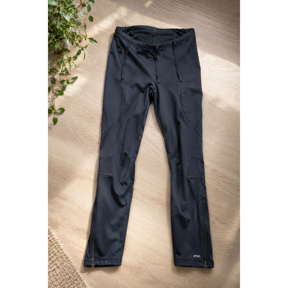 Original MEC Made in Canada Fleece Lined Performance Leggings XL Ankle Zip